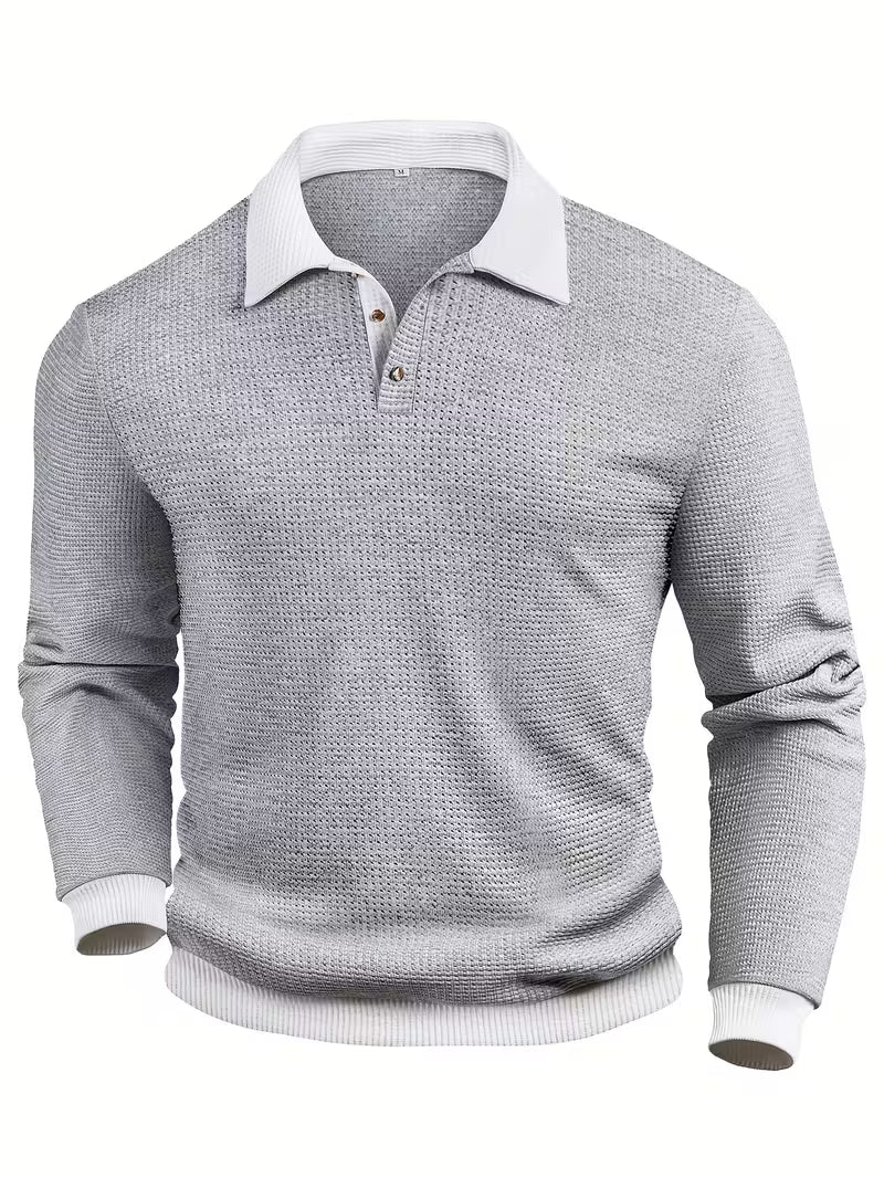Gennady - Cămașă Din Tricot Texturat Cu Guler Contrastant