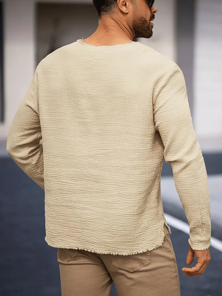 Demetrio - Cămașă Casual Confortabilă Cu Mâneci Lungi și Decolteu în V