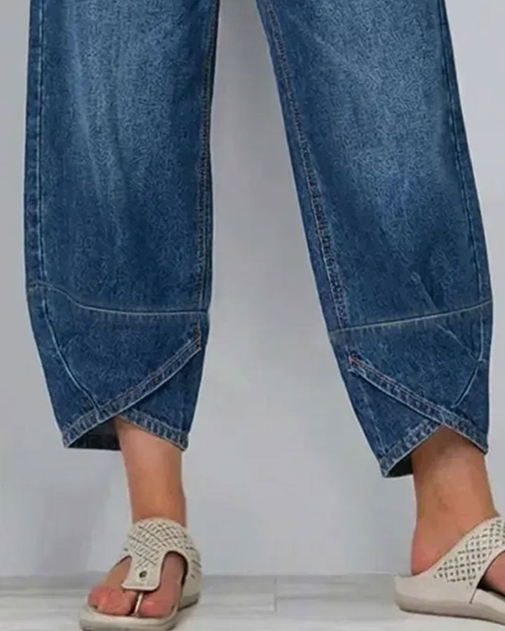 Synira - Blugi Casual Cu Croi Larg