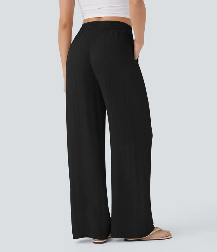 Zafeiria - Pantaloni Eleganți Din In