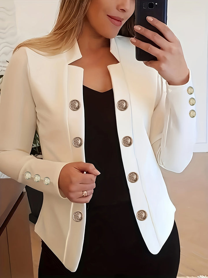 Raakel - Blazer Cu Mâneci Lungi Cu Manșete Și Închidere Dublă În Față