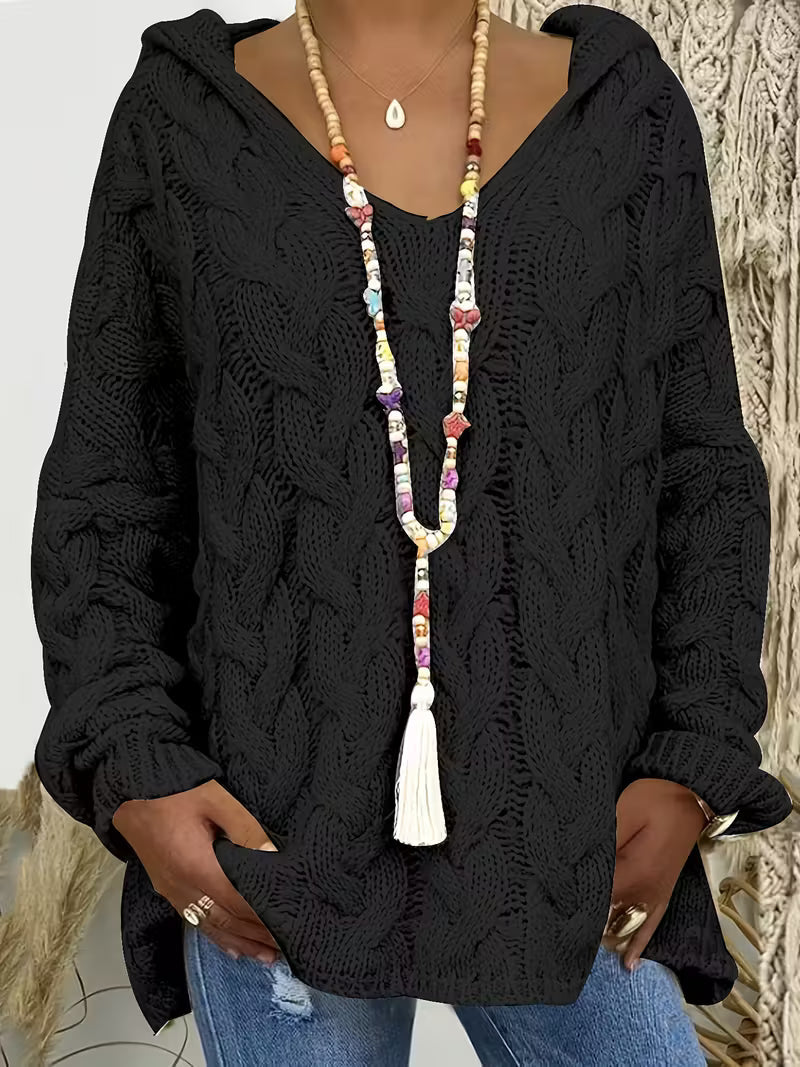 Hailee - Pulover Casuală Cu Mâneci Lungi Din Tricot