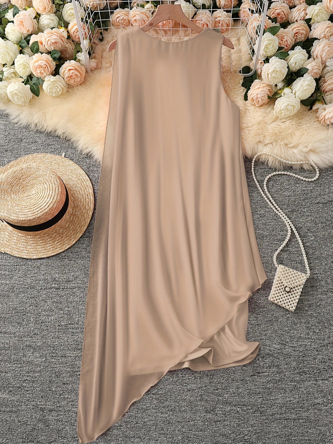 Maren - Rochie Midi Elegantă Fără Mâneci
