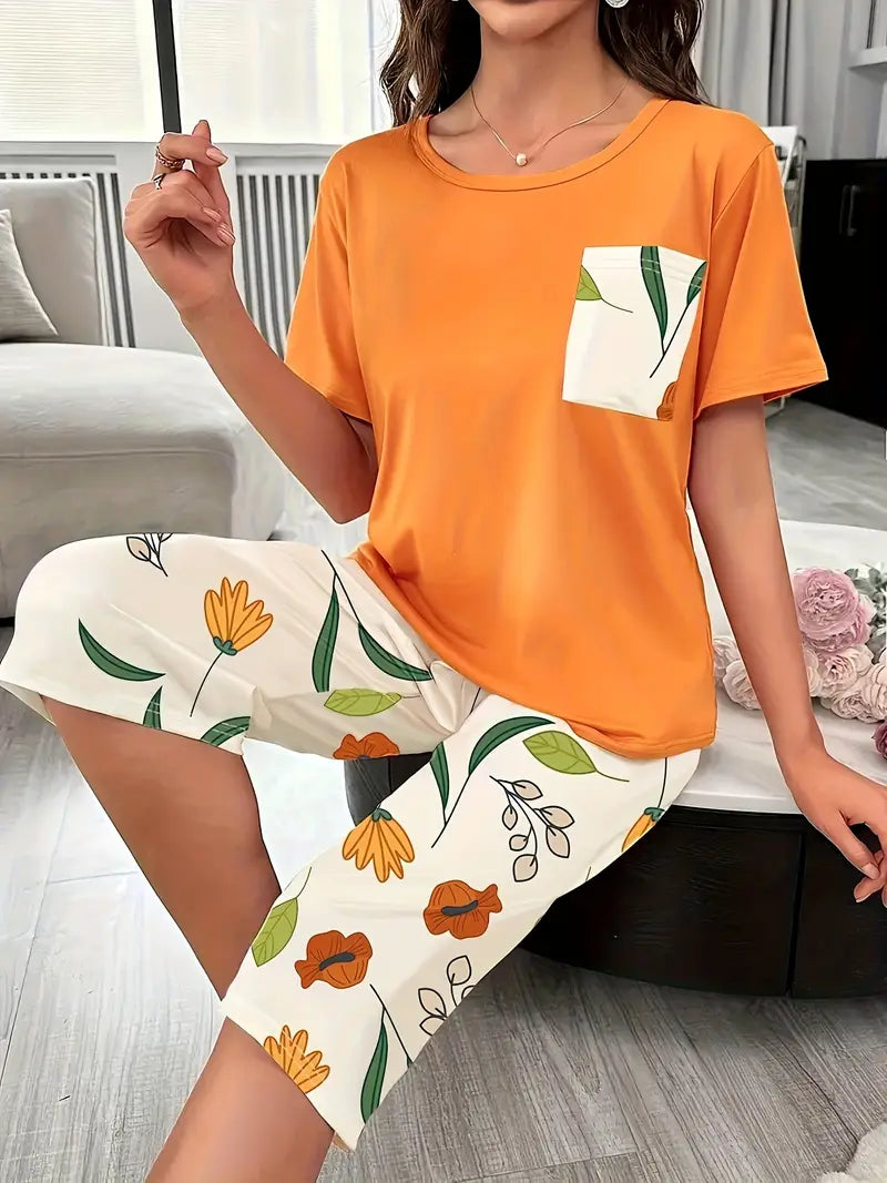 Kinsley - Set Confortabil De Imbrăcăminte De Casă Cu Imprimeu Floral