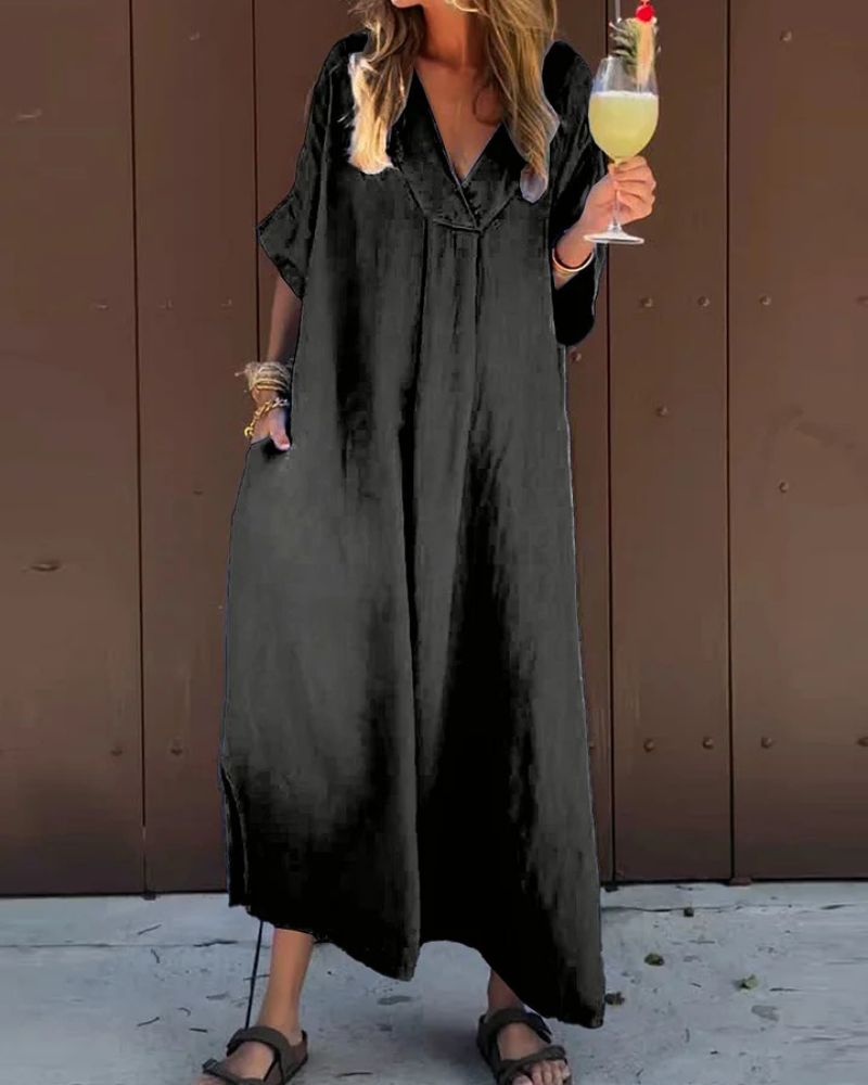 Zaira - Rochie Casual Lungă Din Bumbac