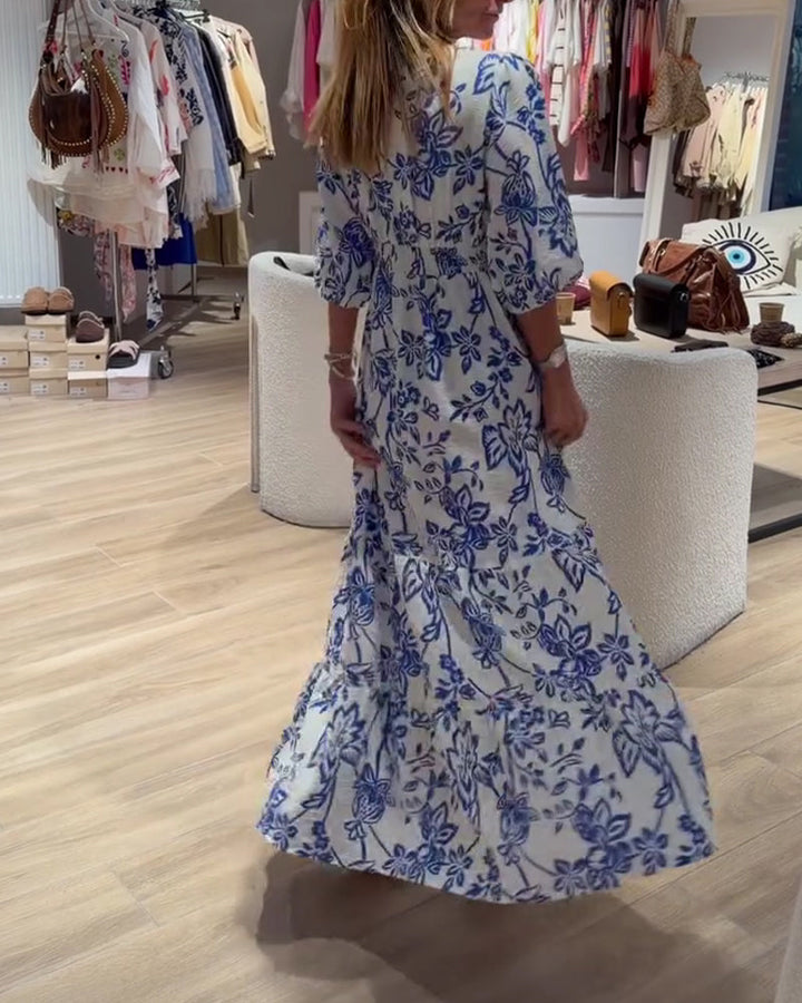 Lyssia – Rochie Lungă Elegantă Cu Imprimeu Floral