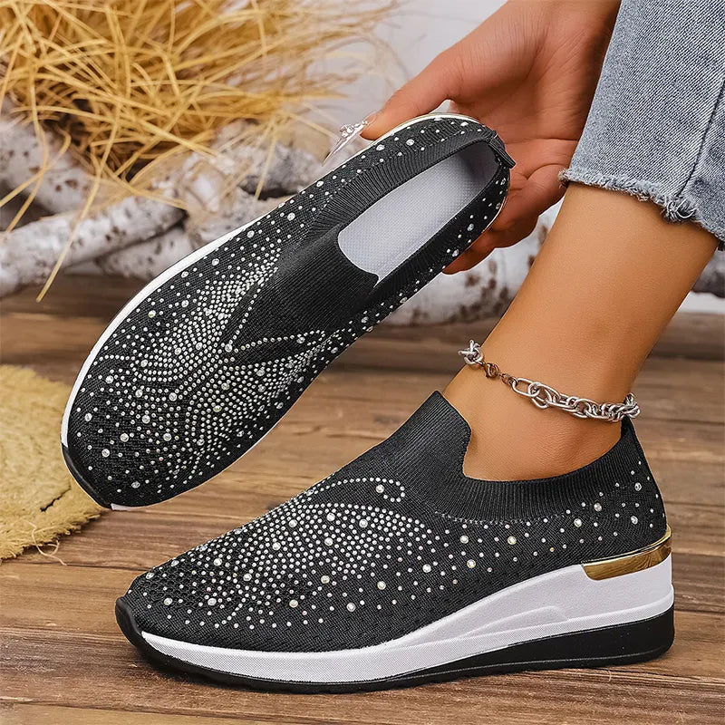 Josia - Adidași Fără Șireturi Cu Model De Fluture Din Strasuri