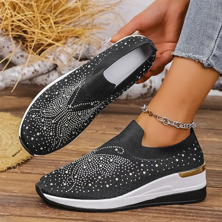 Josia - Adidași Fără Șireturi Cu Model De Fluture Din Strasuri