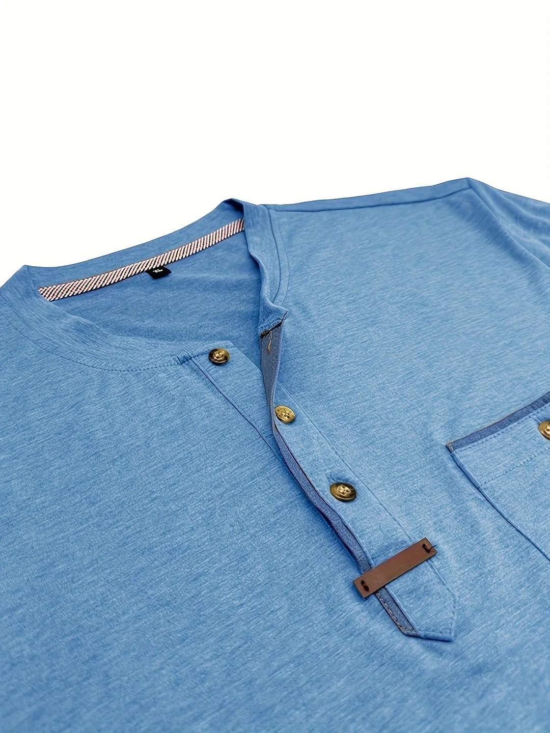 Saxon - Tricou Elegant Cu Guler Rotund și Buzunar
