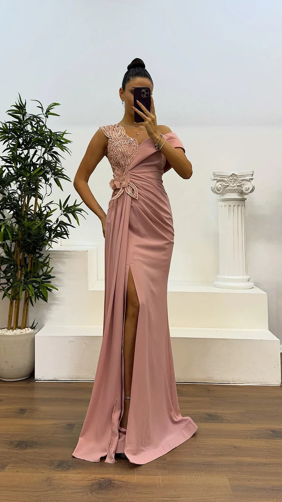 Kamarya - Rochie De Seară Plisată, Respirabilă