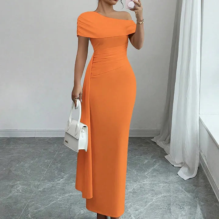 Lisete - Rochie Lungă Elegantă Cu Un Singur Umăr