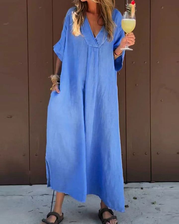 Zaira - Rochie Casual Lungă Din Bumbac