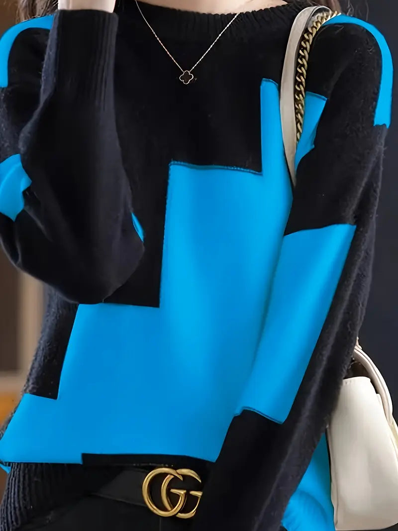 Gala - Pulover Elegant Cu Mâneci Lungi și Model Geometric