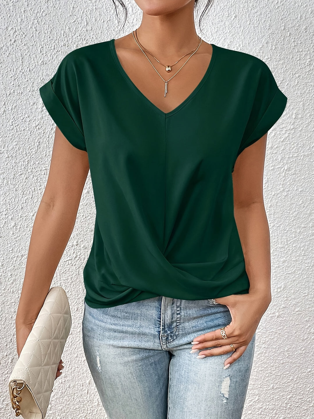 Tammana - Tricou Casual cu Decolteu în V