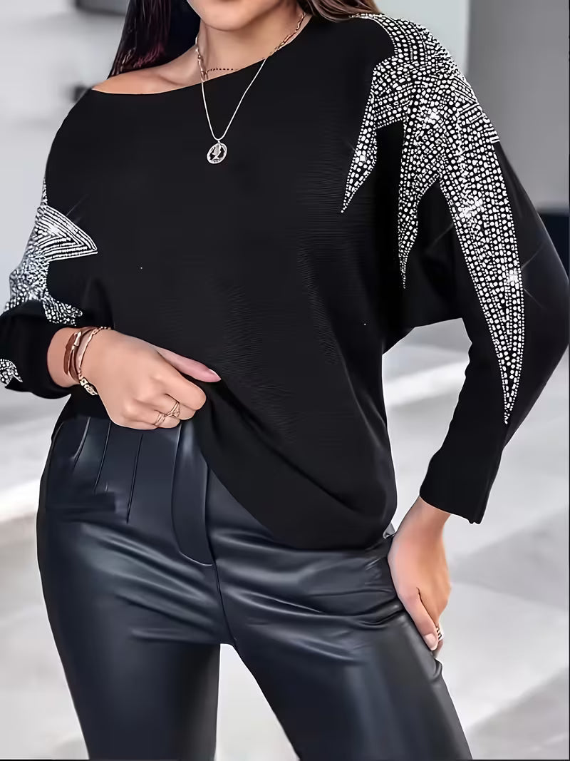 Bernardino - Pulover Elegant cu Mâneci Lungi și Imprimeu cu Stele