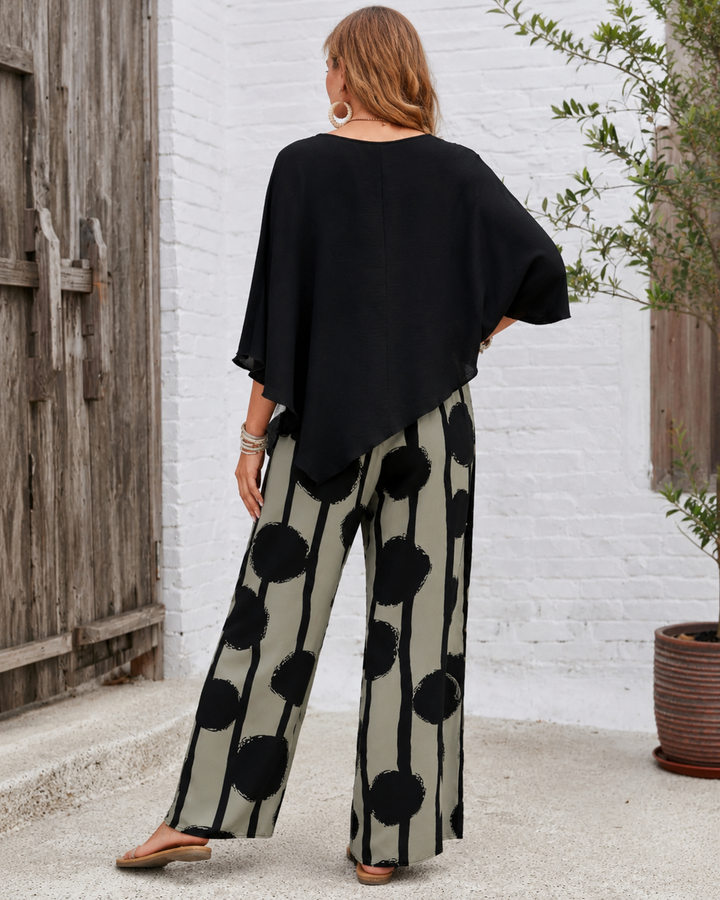 Rolande - Set Din Două Piese Cu Pantaloni Cu Croi Larg