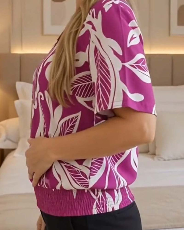 Isheba – Bluză Elegantă Cu Mâneci Scurte