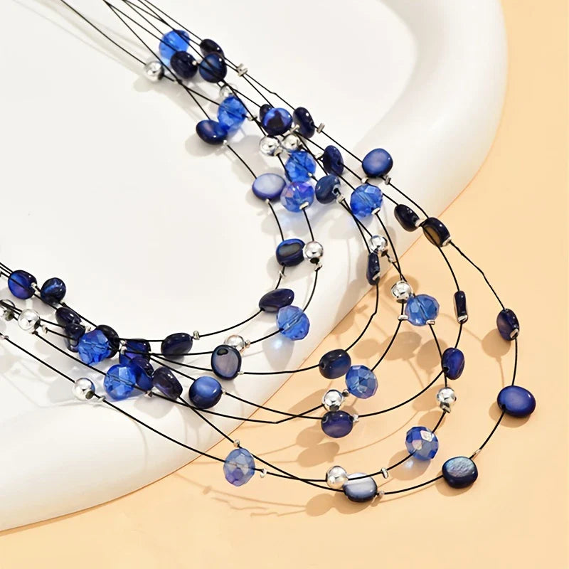 Mabelline - Colier Elegant în Stil Boem, cu mai Multe Straturi de Mărgele