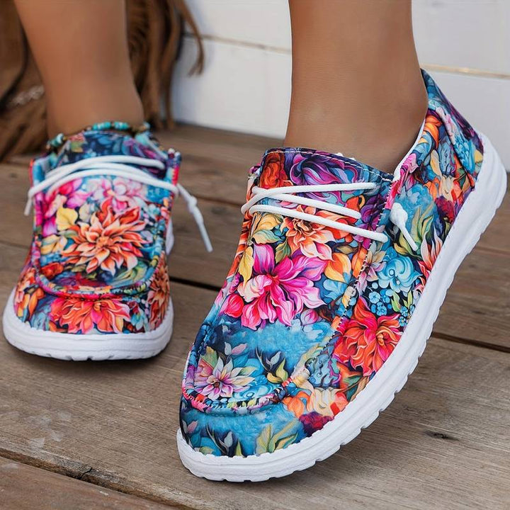 Meiriya - Adidași Casual cu Imprimeu Floral Mare