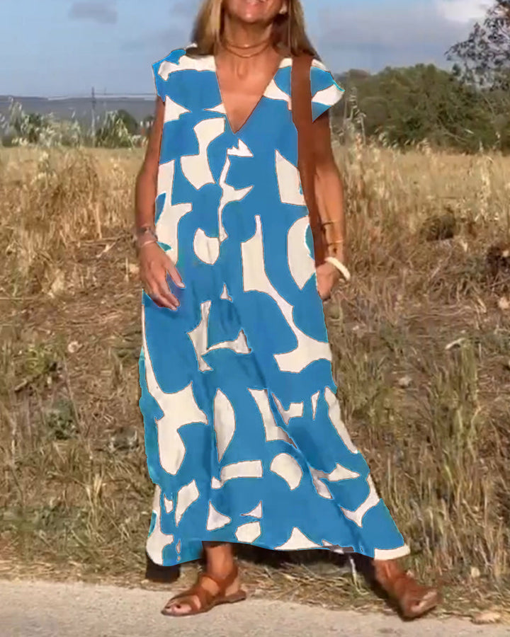 Sarinya - Rochie Imprimată Cu Decolteu In V