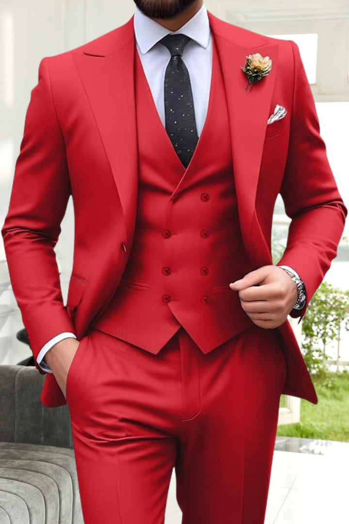 Gremist - Costume Din 3 Piese Cu Rever Ascuțit și Croială Slim Fit