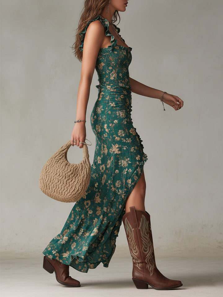 Nadjia - Rochie Maxi Boho, Din Material Respirabil