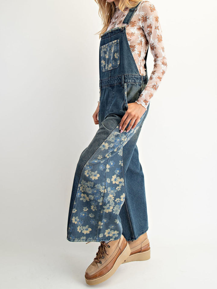 Yalita - Salopetă din Denim cu Flori