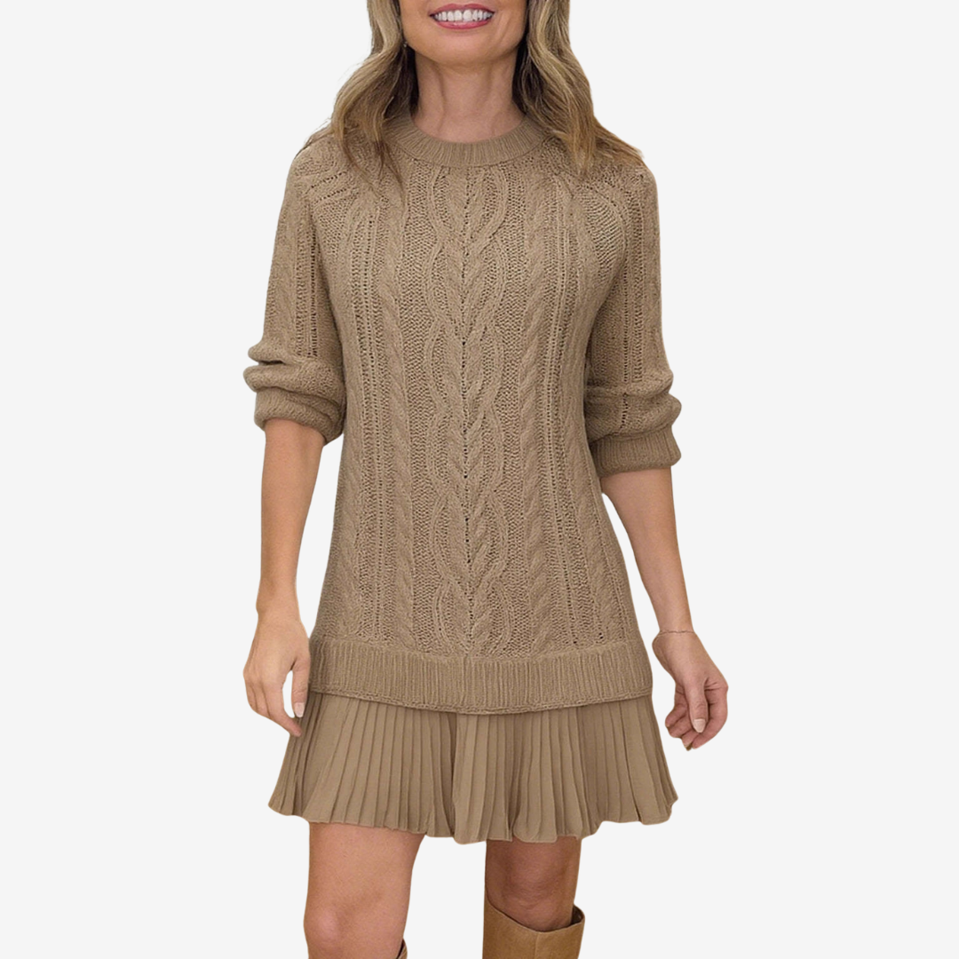 Zorina - Rochie Tricotată Cu Fstă Plisată