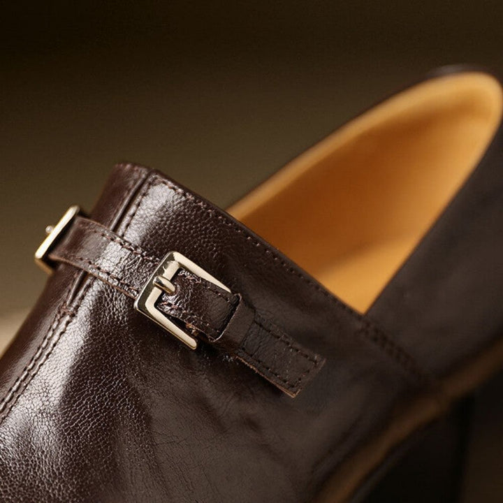 Misha - Mocasini Eleganți Din Piele Cu Toc