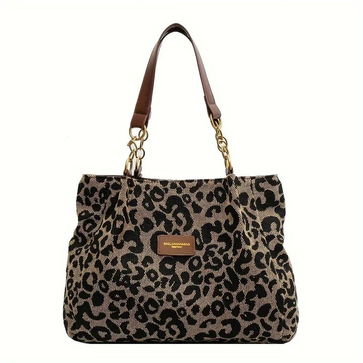 Leonora - Geantă Tote cu Charm Leopard