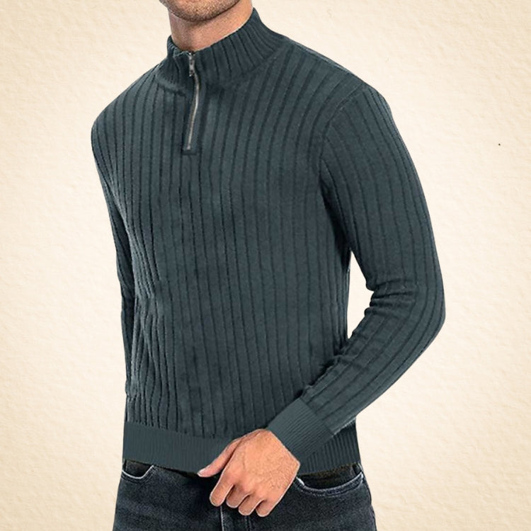 Zaccheo - Pulover Casual Cu Guler înalt și Fermoar