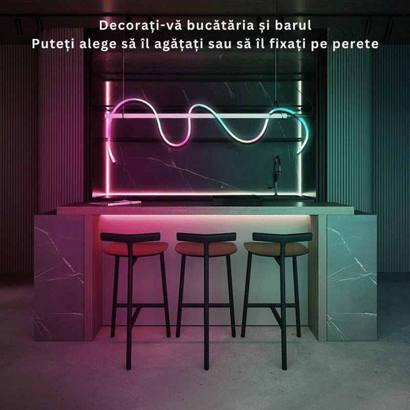 LumiRope - Lumină Flexibilă RGB Inteligentă Cu Silicon, 360 De Grade