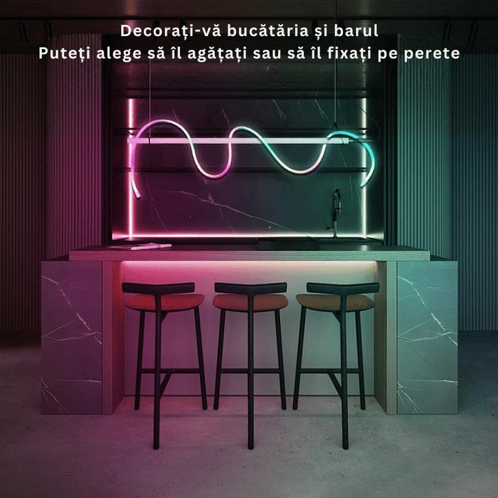 LumiRope - Lumină Flexibilă RGB Inteligentă Cu Silicon, 360 De Grade