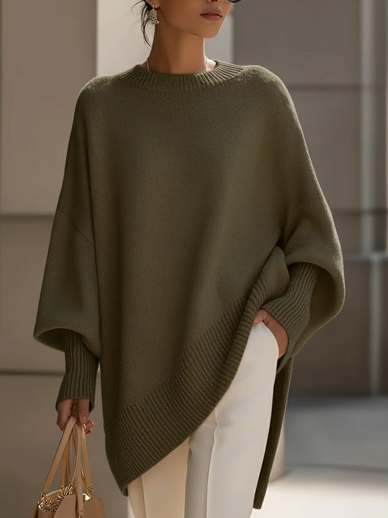 Kimia - Pulover Supradimensionat Cu Guler Rotund Din Tricot