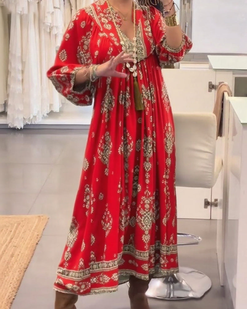Zonia – Rochie casual cu imprimeu și buzunare