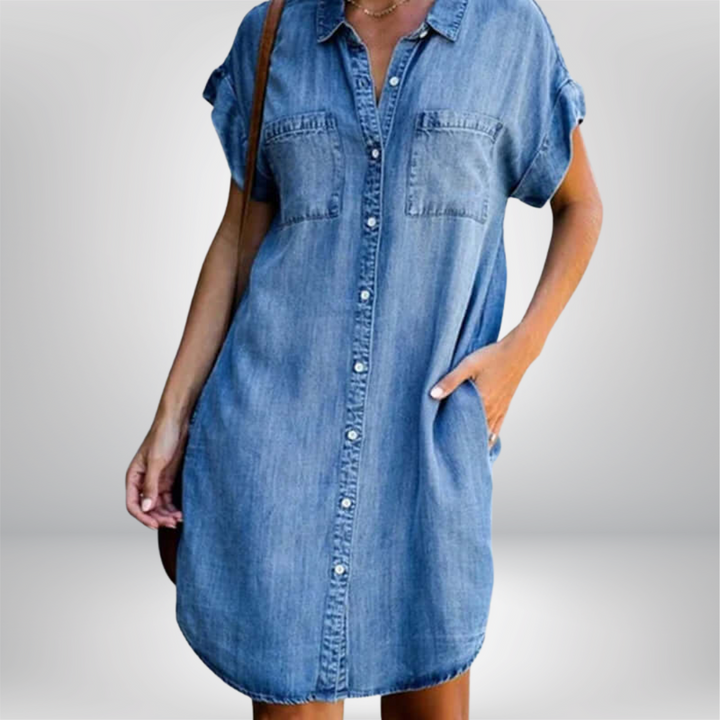 Agata - Rochie Casual Din Denim