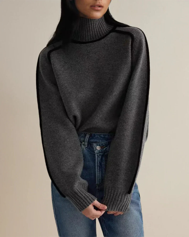 Karina – Pulover Elegant cu Guler înalt