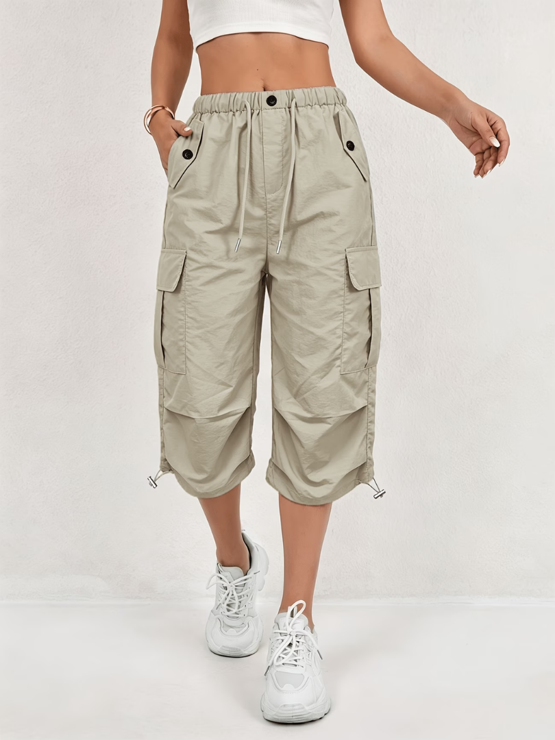 Nanna - Pantaloni Cargo Confortabili Cu Lungime De Trei Sferturi