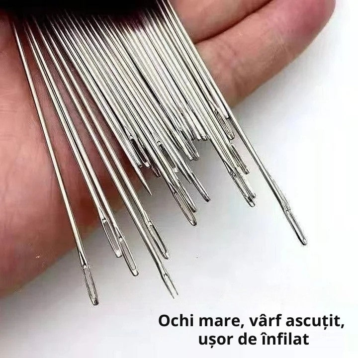 StitchPro - Set De Ace De Cusut Din Oțel Cu Ochi Mare