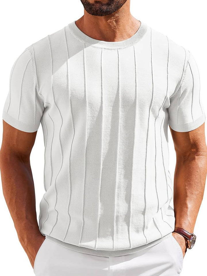 Sang - Tricou De Vară Din Tricot Cu Guler Rotund