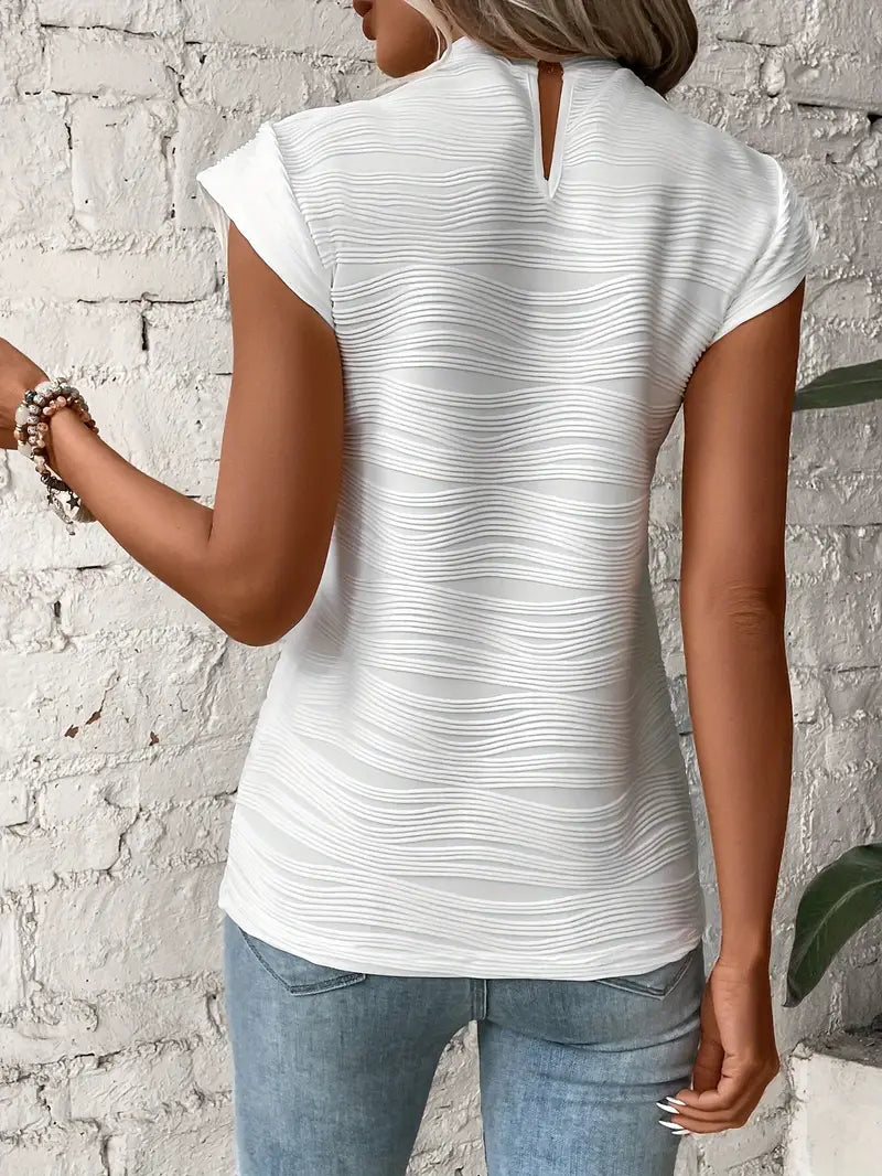 Carolyn - Tricou Elegant Cu Gât Rotund