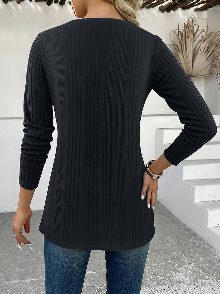 Lizeth - Tricou Cu Mâneci Lungi Și Guler Rotund