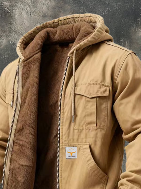 Riccardo - Jacheta Retro Cu Glugă și Buzunar