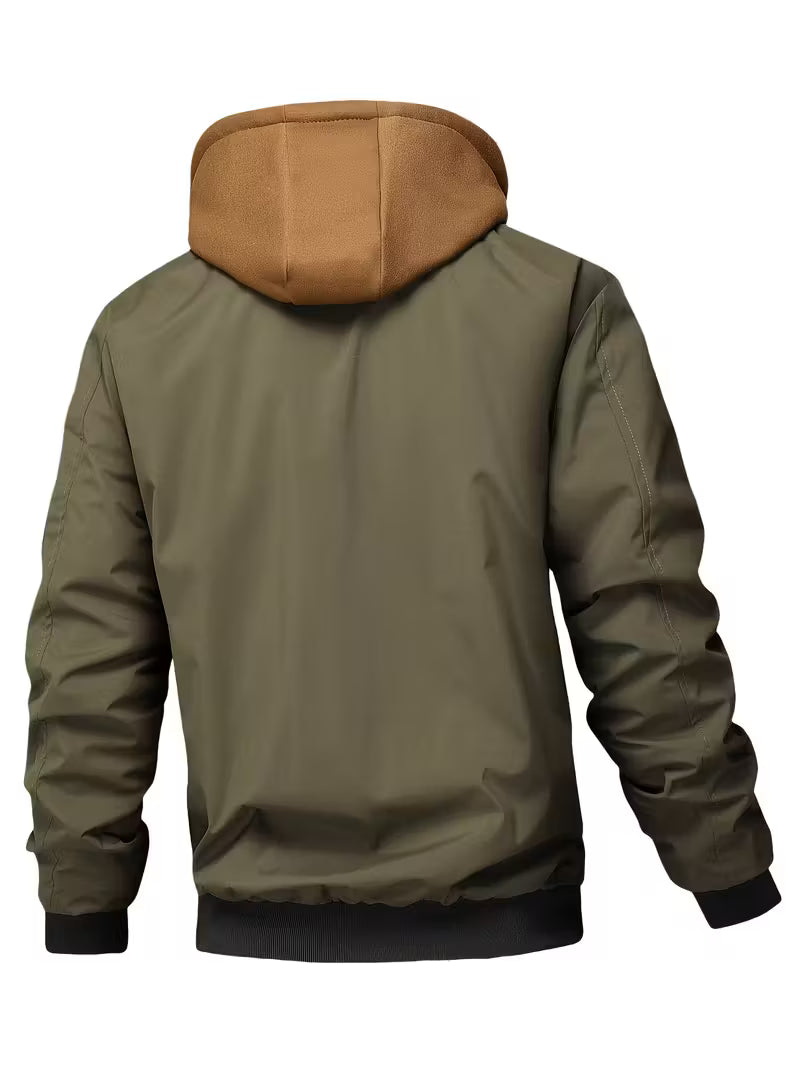 Sylvain - Jachetă Cu Glugă Si Fermoar, In Stilul Forțele Aeriene