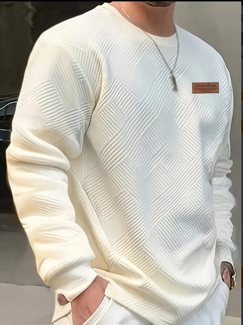 Malinga - Hanorac Casual Cu Model Geometric și Mâneci Lungi