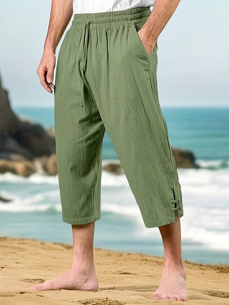 Eksteen - Pantaloni Casual Din in Cu Mai Multe Buzunare