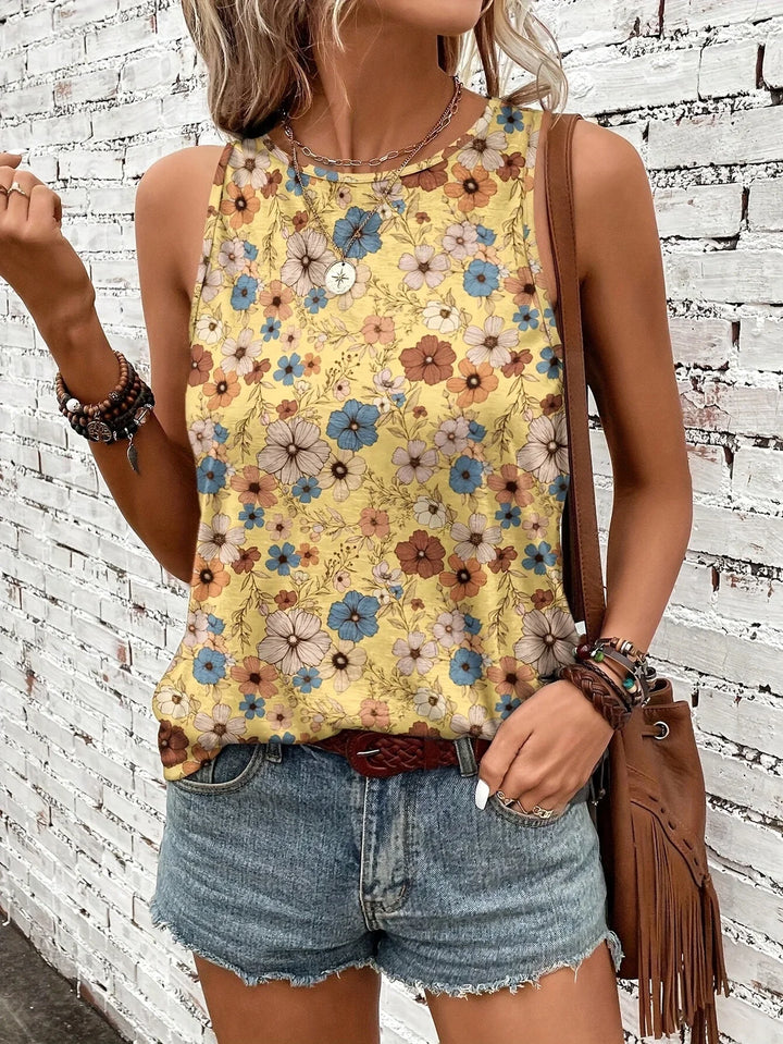 Lilou - Top Casual De Vară Cu Imprimeu Floral