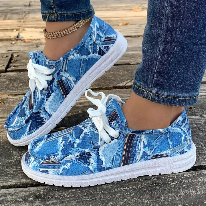 Ulanda - Adidași Antiderapanti Cu Imprimeu Denim