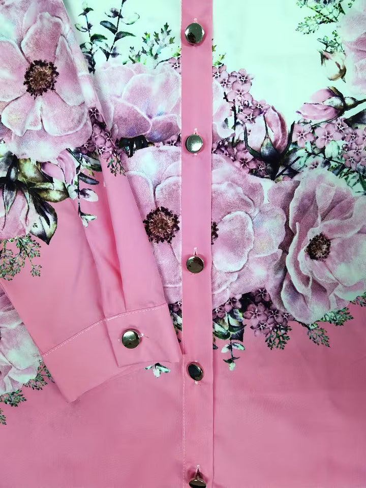 Yaleian - Cămașă Florală cu Nasturi