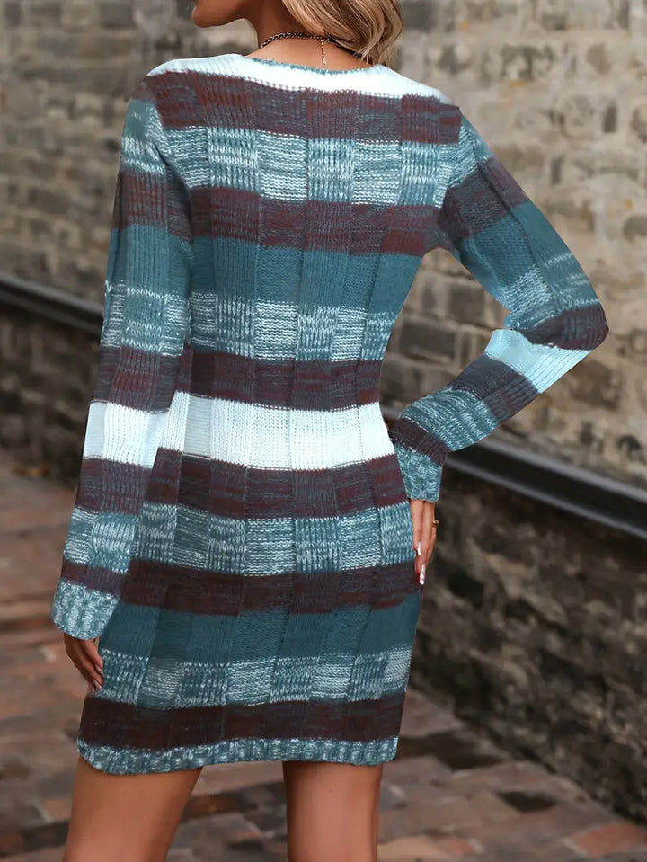 Begum - Rochie Casual Cu Mâneci Lungi și Tricotată